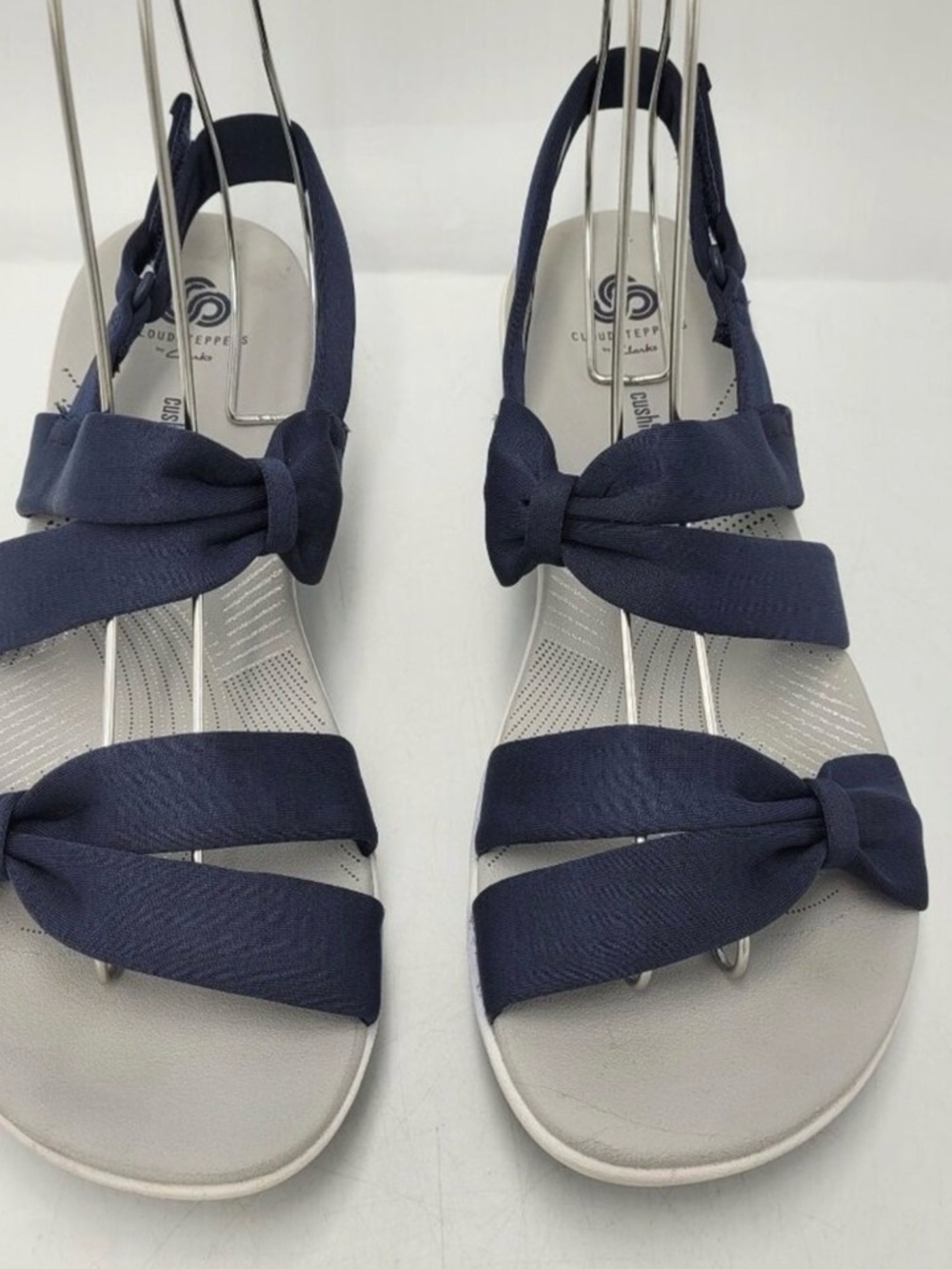 Clarks Navy Blue Bow Slingback Sandals